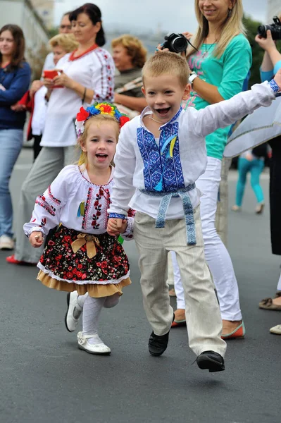 Kiev Ukraine August 2013 Celebrating Independence Day 图库图片