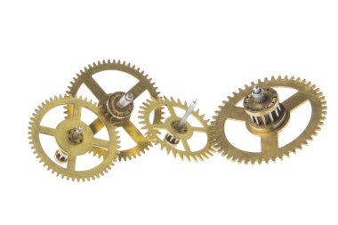 bozuk saat mekanizması olarak izole beyaz infilak etti.