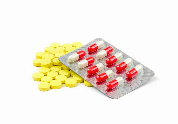 Tablets antibiotics color Stock Photo