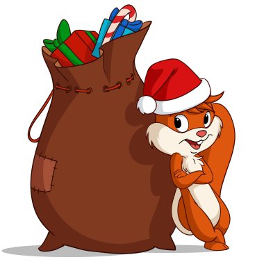 Noel sincap Hediyelik çanta ile karikatür