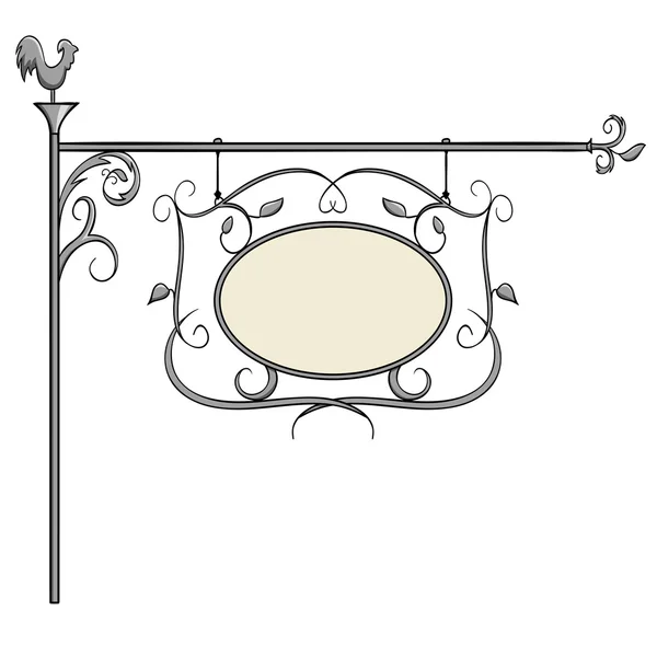 Винтажный железный знак с петухом Стоковый вектор