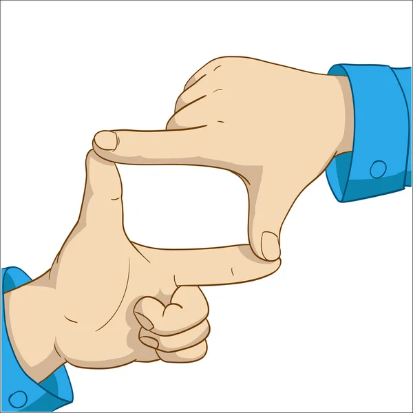 Cartoon hands frame — Stock Vector