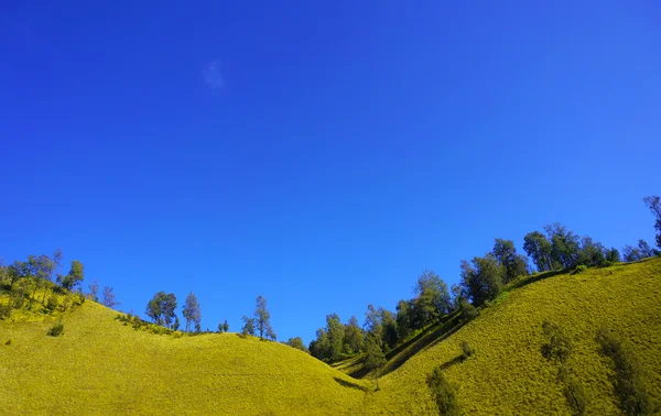 青い空と山の自然観. — ストック写真