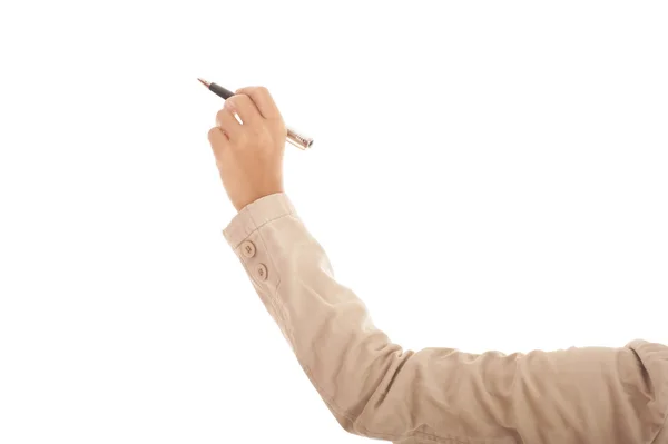Mulher mão segurando uma caneta . — Fotografia de Stock