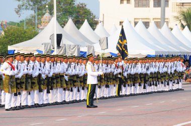 Malaysians Milli günü geçit törenine katılmak.