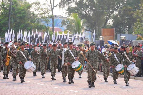 Kuantan-sie 31:Malaysians udziału w święto narodowe defilada, ce — Zdjęcie stockowe