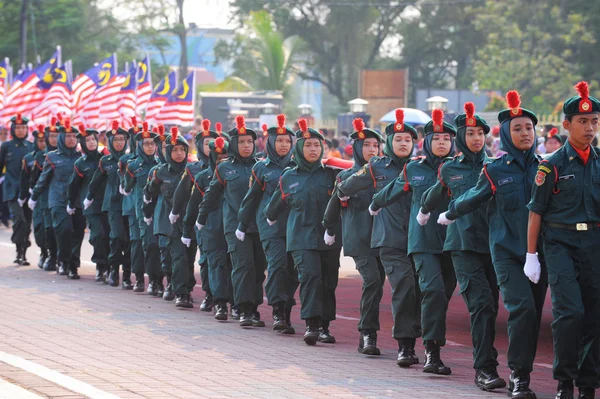 Kuantan-sie 31:Malaysians udziału w święto narodowe defilada, ce — Zdjęcie stockowe