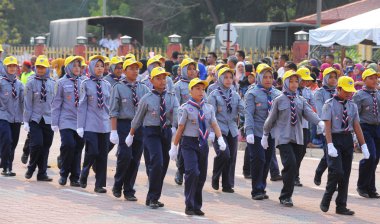 Kuantan-Ağustos 31:Malaysians üzerinde 31 Ağustos 2015 yılında Kuantan, Pahang, Malezya bağımsızlık 58 yaşını kutluyor Ulusal günü yürüyüşü, katılmak.