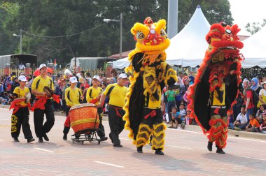 Kuantan-Ağustos 31:Malaysians üzerinde 31 Ağustos 2015 yılında Kuantan, Pahang, Malezya bağımsızlık 58 yaşını kutluyor Ulusal günü yürüyüşü, katılmak.