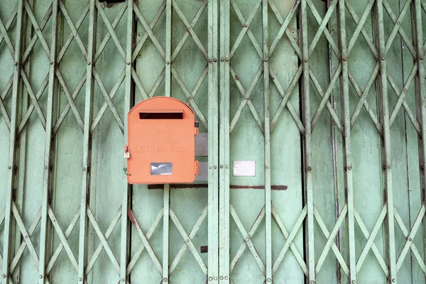 Folding old metal door gate. — Stock Photo, Image