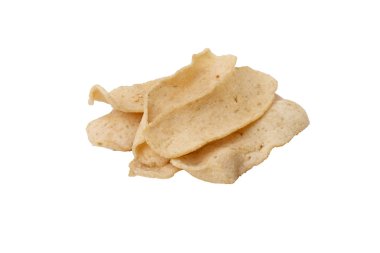 Kızarmış Keropok gelir; Geleneksel Malezya balık köftesi yapımı f