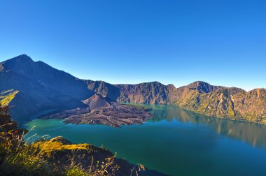 Mount Rinjani, Lombok, Endonezya üstten görüntülemek.