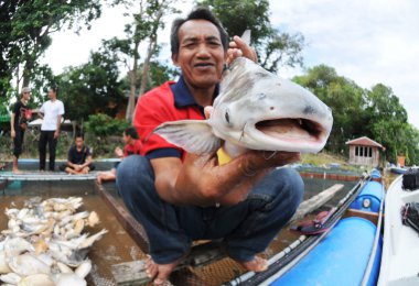 Pahang, Malezya - 22 Aralık 2013: tanımlanamayan adamla onun