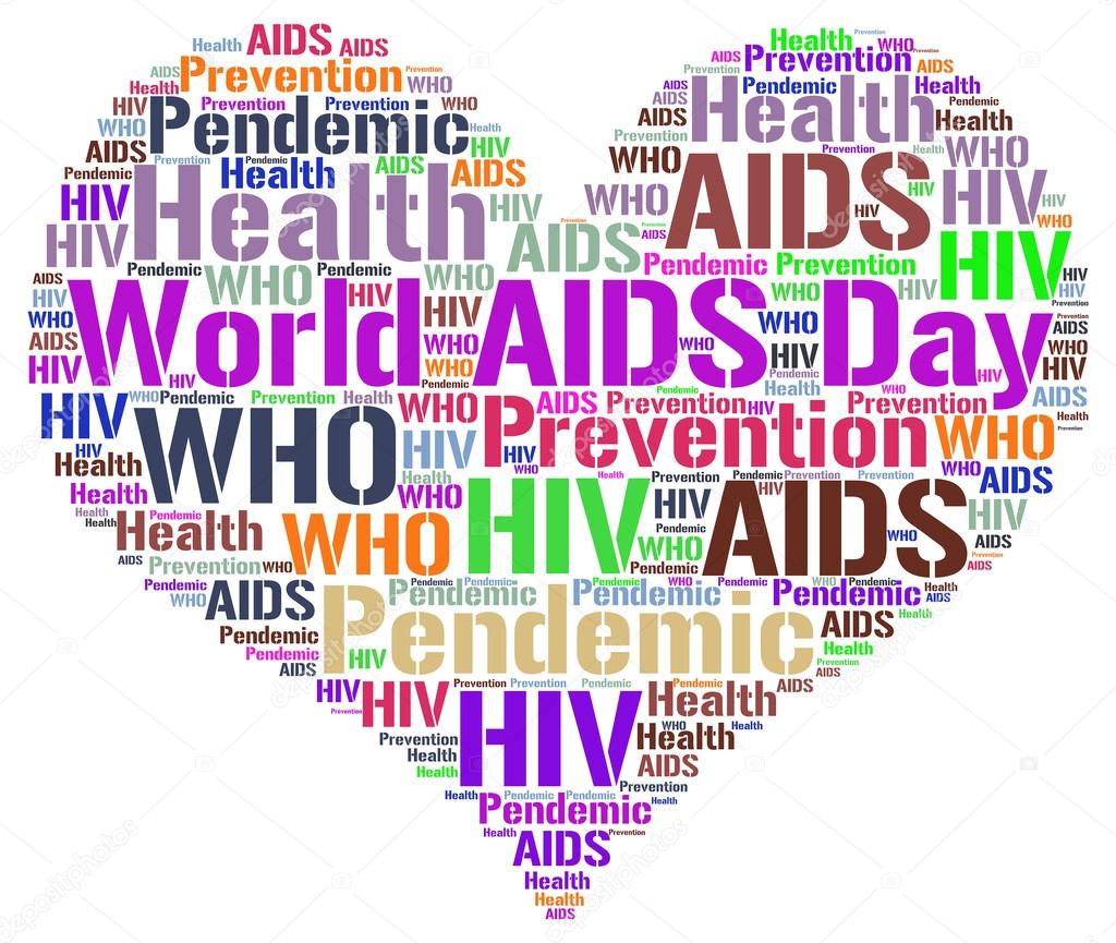 Word cloud with concept of World AIDS Day - 1st December.