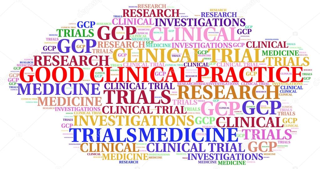 Good Clinical Practice (GDP) concepts illustrate in word cloud.