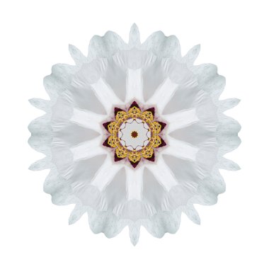 Beyaz arka plan üzerinde izole çiçek mandala