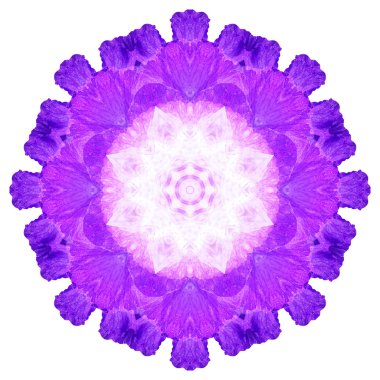 Beyaz arka plan üzerinde izole çiçek mandala