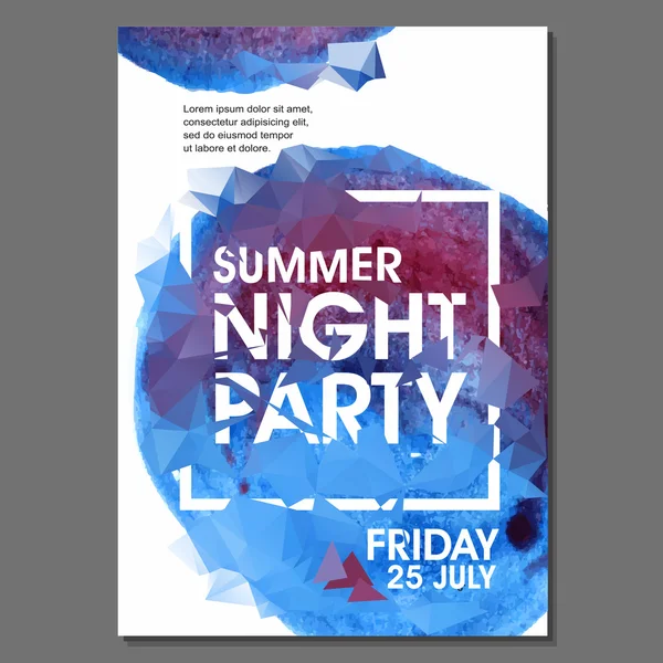 Modèle de flyer vectoriel de fête de plage de nuit d'été - EPS10 Design — Image vectorielle