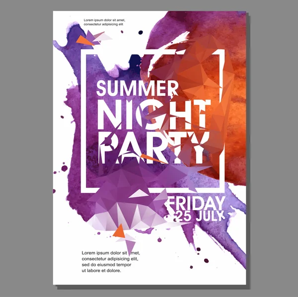 Yaz gece Beach parti vektör Flyer şablonu - Eps10 tasarım