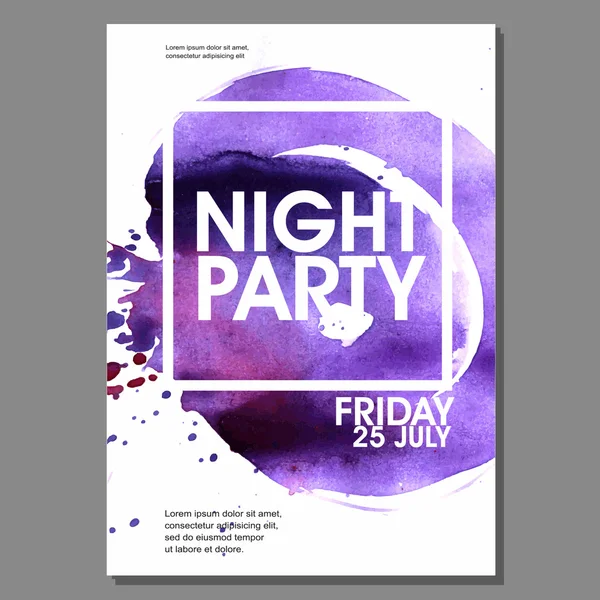 Summer Night Party Flyer — Stock Vector