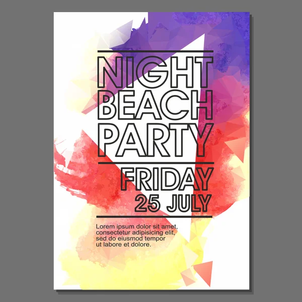 Summer Night Party Flyer — Stock vektor