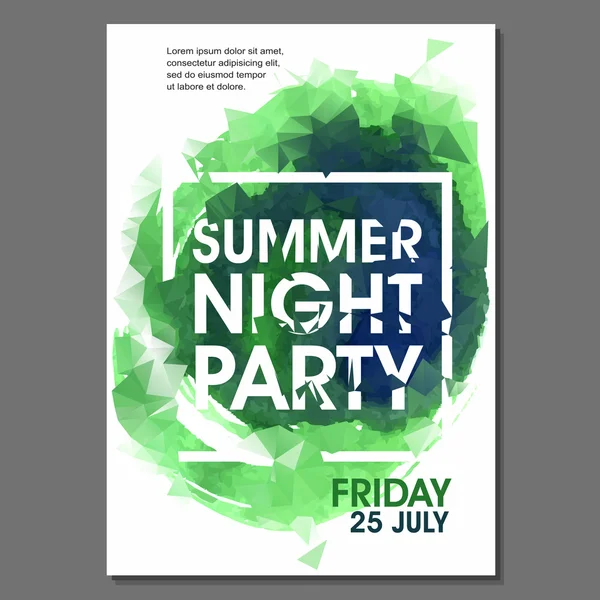 Summer Night Party  Flyer — Stock Vector