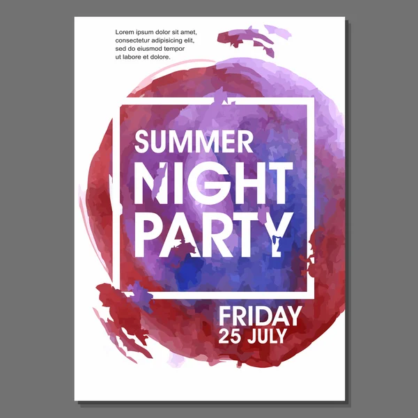 Summer Night Party Flyer — Stock vektor