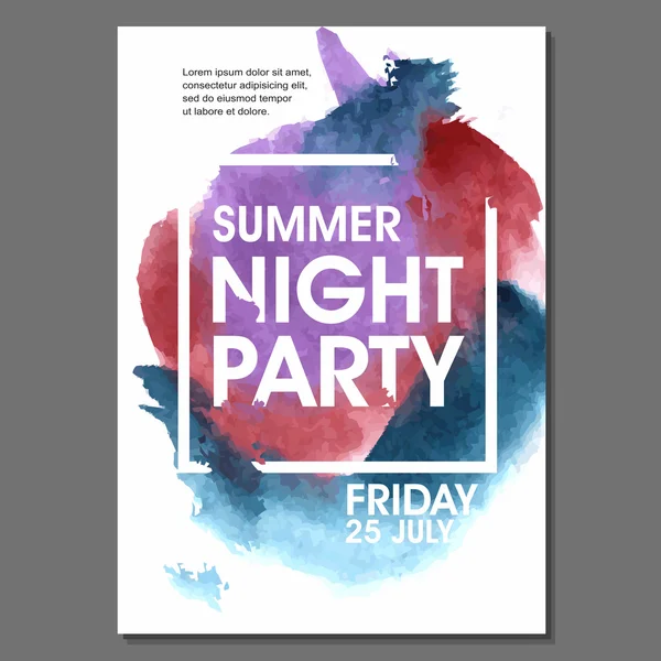 Summer Night Party ulotki — Wektor stockowy