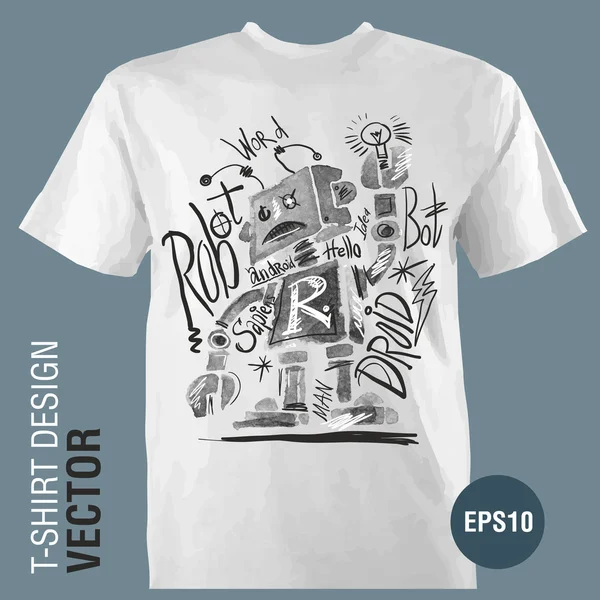 Suluboya el-çizim grafik Robot.