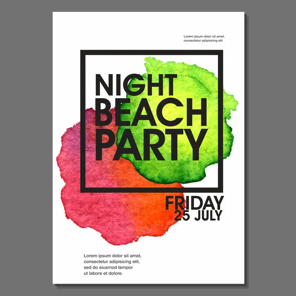 Summer Night Party ulotki — Wektor stockowy