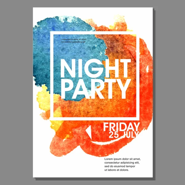 Summer Night Party Flyer — Stock vektor