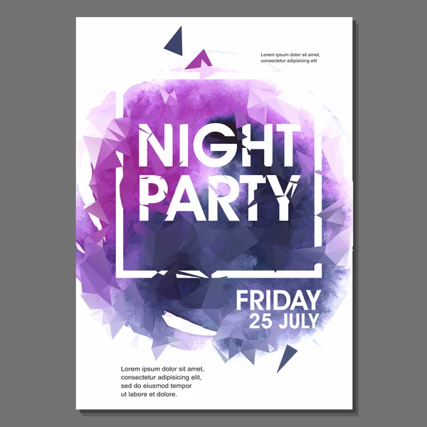 Summer Night Party Flyer — Stock Vector