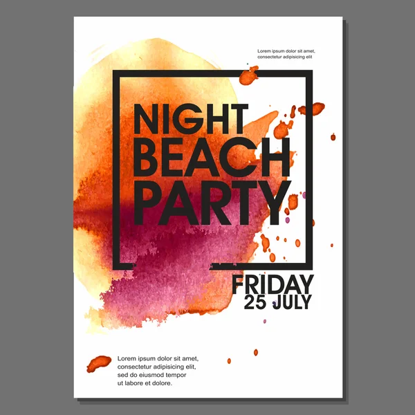 Summer Night Party  Flyer — Stock Vector