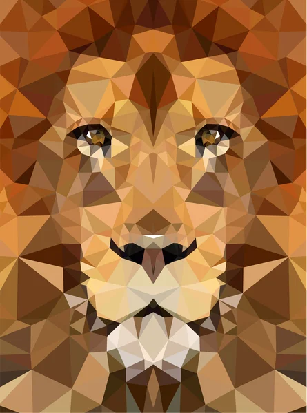 Tête de lion polygone géométrique — Image vectorielle