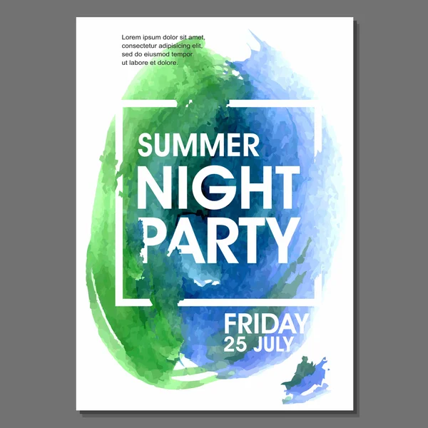 Summer Night Party ulotki — Wektor stockowy