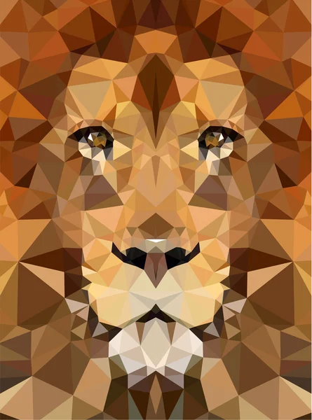 Cabeça de leão polígono geométrico —  Vetores de Stock