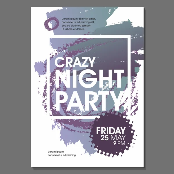 Crazy Night Party Flyer — Vector de stoc