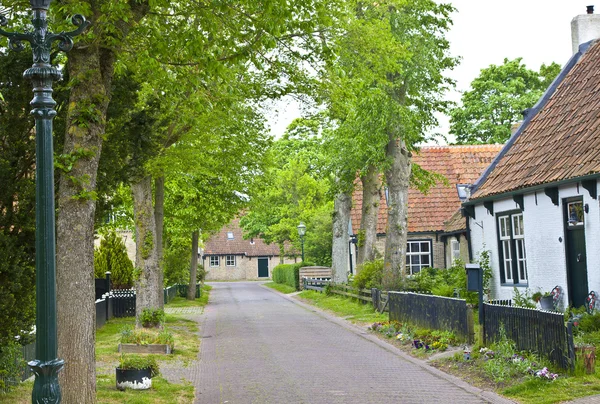 View of typical historic street in Ameland, The Netherlands — Stock Photo, Image