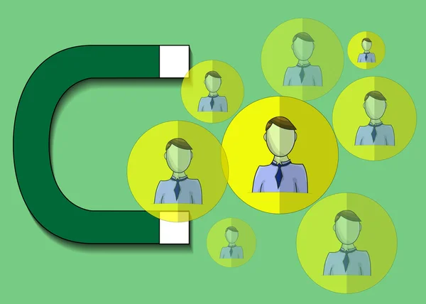 İllüstrasyon iş insanları çeken mıknatıs