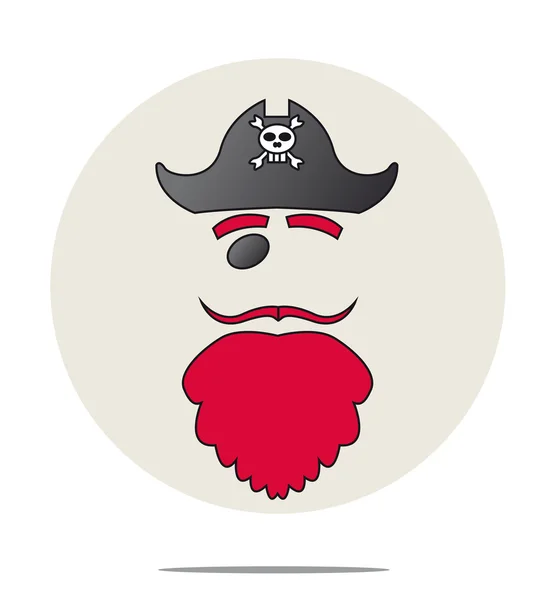 Illustration of a pirate with red beard — Stock Vector