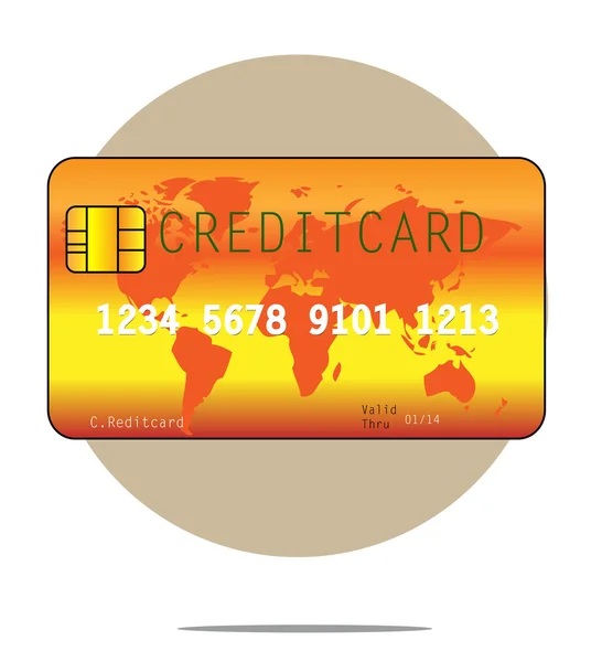 Illustration d'une carte de crédit avec fond de cercle — Image vectorielle
