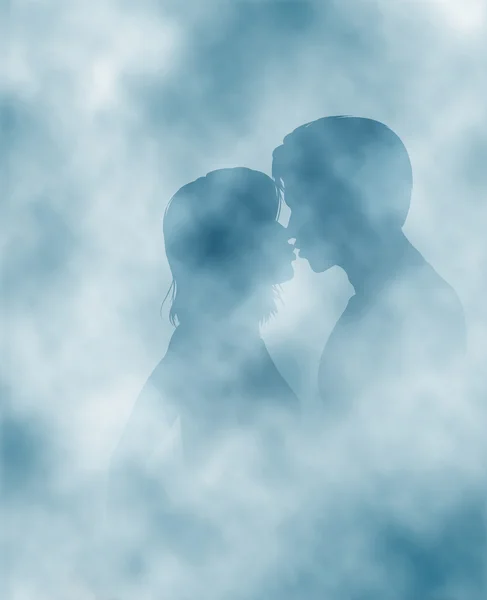 Steamy amantes juntos — Vector de stock