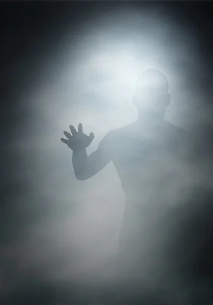 Homme dans le brouillard — Image vectorielle