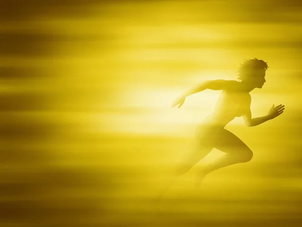 Женщина бежит за золотом — стоковый вектор