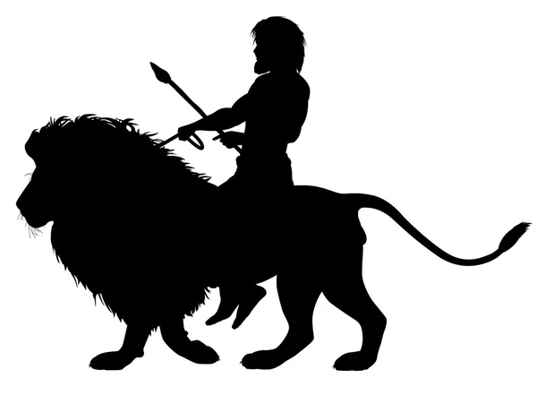 Lion rider — Stock Vector