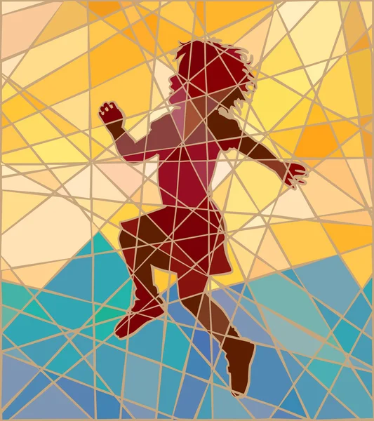 Chica feliz mosaico — Archivo Imágenes Vectoriales