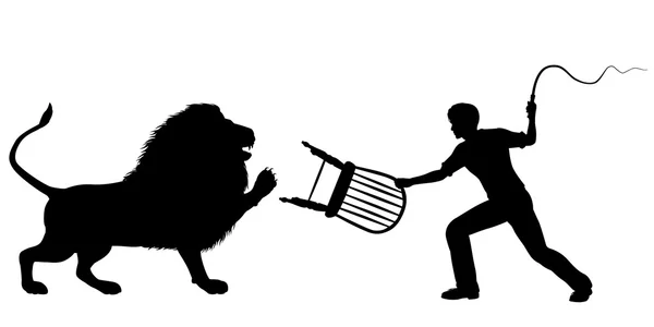 Tamer au lion — Image vectorielle