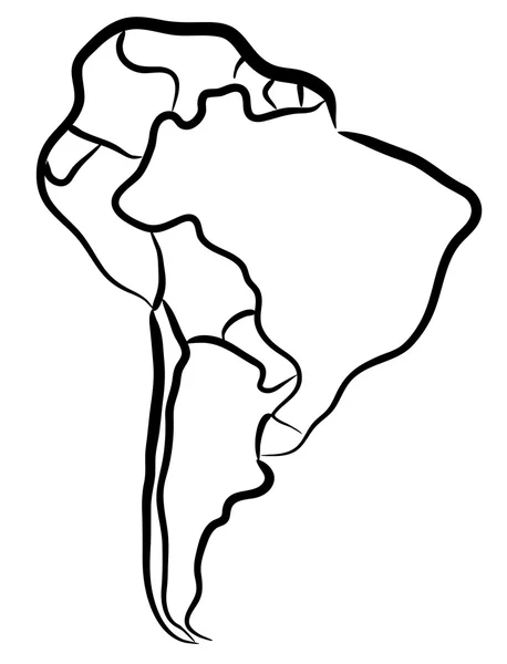 Bosquejo de América del Sur — Vector de stock