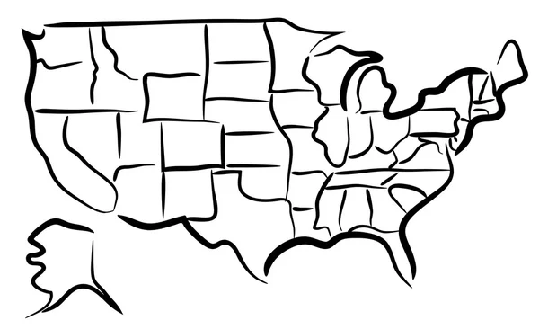 Mappa schizzi USA — Vettoriale Stock