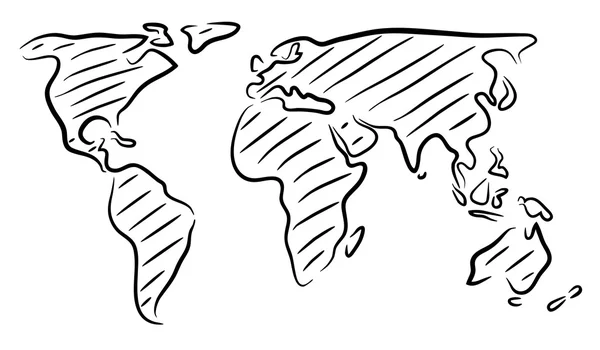 Рисунок карты мира — стоковый вектор